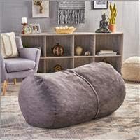 Christopher Knight Home Nyla Fabric Bean Bag, Charcoal, Small