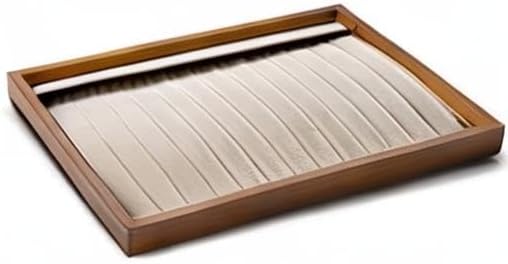 Oirlv Wood 13 Grids Necklace/Bracelet/Pendant Display Tray Jewelry Drawer Organizer Stackable Jewelry Trays (Creamy-white)