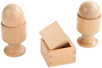 Adena Montessori Inspired 3D Object Fitting Exercise - Wooden Toys for Fine Motor Skills - 6-12 Months Educational Baby Toy Set