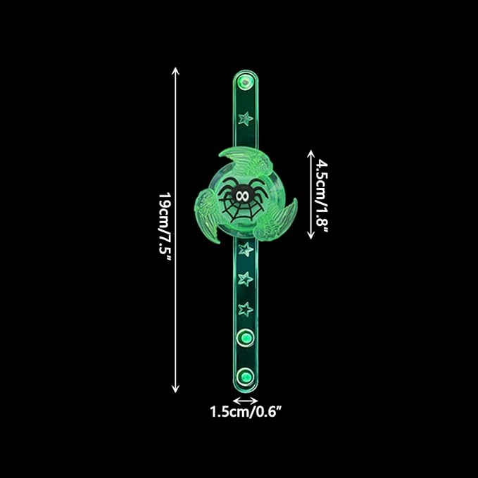 JoFAN 24 Pack Halloween LED Fidget Spinner Bracelets Light Up Toys for Kids Boys Girls Halloween Party Favors Halloween Treat Bags Gifts