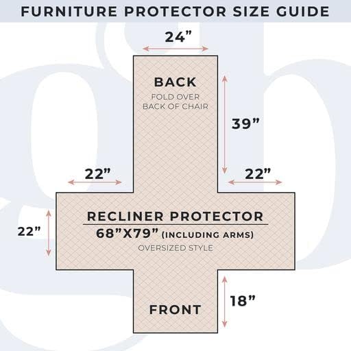 Medallion Stitched Solid Furniture Protector Stain Resistant Durable Furniture Protector Elenor Collection (Recliner, Mirage Gray/Flax)