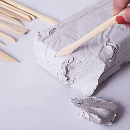 S & E TEACHER'S EDITION 42 Pcs Polymer Clay Tools, Air Dry Clay Tools, Clay Scultping Tools Double-Sided with Smooth Wooden Handles for Kids and Adults Pottery Craft, Carving, Molding, Modeling, Shaping