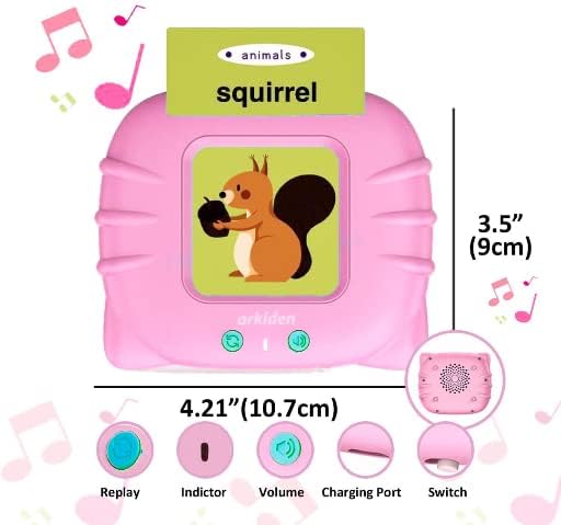 Talking Flash Cards for Toddler 1 2 3 4 Year Olds, Language Learning Toys, Autism Toys, Pocket Speech Therapy Toys, Montessori Toys with 224 Words, Children's Sensory Learning Educational Toys