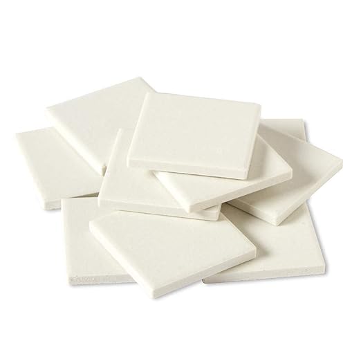 hand2mind White Streak Plates, Geology Tools, Streak Plates for Minerals, Mineral Test Kit, Rock Test, Hardness Test Kit, Science School Lab Supplies & Consumables, Scratch Plates (Pack of 10)