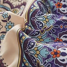 Boho Comforter Set California King Size 8 Piece Bed in a Bag Bohemian Striped Bedding Quilt Set Aqua Paisley Floral Comforter and Sheet Set,Soft Microfiber Complete Bedding Sets for All Season