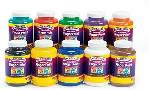 Colorations Washable Finger Paints, 16 fl oz, Orange, Non-Toxic, Creamy, Vibrant, Kids Paint, Craft, Hobby, Fun, Art Supplies, Young kids, finger painting, hand painting