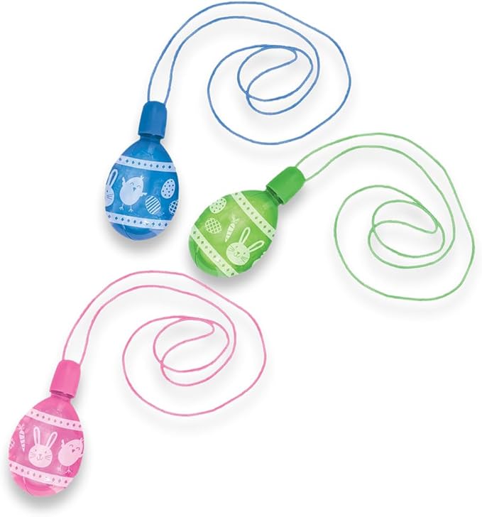 Blue, Green, Pink Egg Bubble Necklaces (0.83 Fl Oz.) - Pack of 3 | Fun Accessory & Perfect for Easter Parties, Party Favors & Gifts