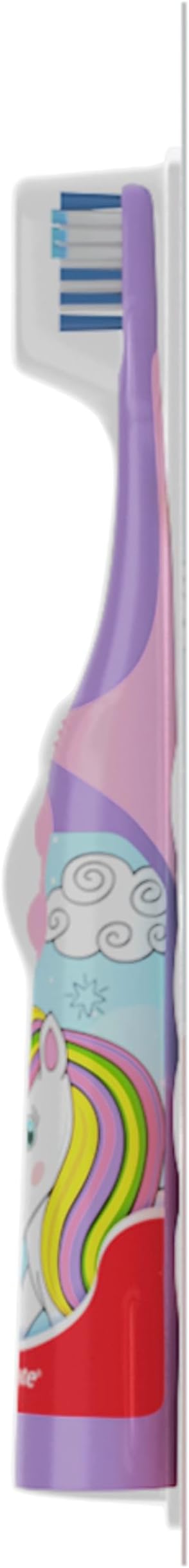 Colgate Kids Battery Powered Toothbrush, Unicorn, Extra Soft Toothbrush, Ages 3 and Up, 2 Pack