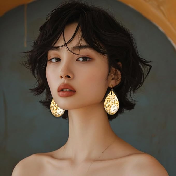 4PCS Polymer Clay Flowers Leaves Texture Sheets Set for Using with Clay Cutters Boho Clay Mat Effect as Clay Texture Roller Polymer Clay Tools Clay Earrings Texture Mats for Polymer Clay