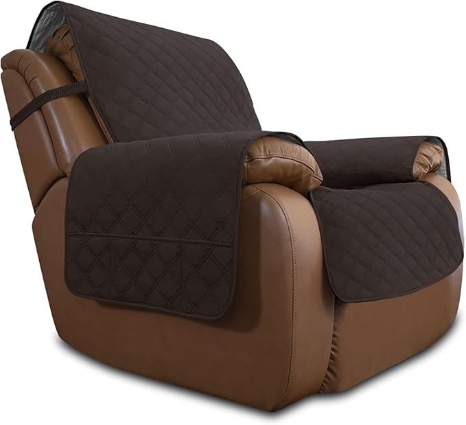 Easy-Going Sofa Slipcover Waterproof Oversized Recliner Chair Cover Non-Slip Fabric Couch Cover for Living Room Washable Furniture Protector for Pets Kids Children (Oversized Recliner, Chocolate)