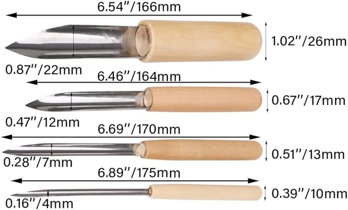 BQLZR Softer Pumpkins Skin Holes Tool Pumpkin Lantern Making Pumpkin Carving Kit Halloween Sculpting Tool for Fall Lanterns Pottery Clay Hole Ceramic Making Tool Pottery Hole Tool Pack of 4