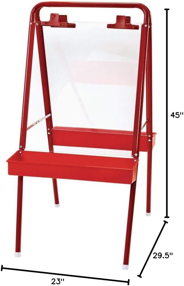 Colorations - 2WAPE 2-Way Indoor/Outdoor Adjustable Acrylic Panel Easel for Kids (23"L x 29-1/2"W x 45"H)