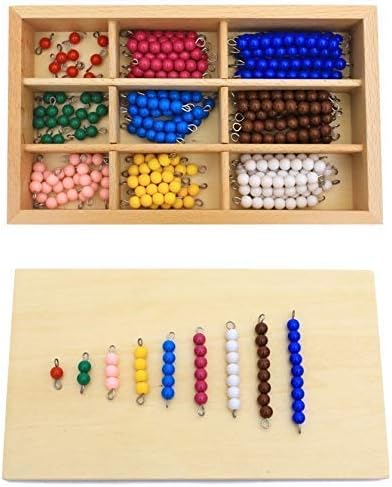 DANNI Kid Math Learn Toys Montessori Wood Math Educational Toys Colorful Checker Board Beads Math Toy Early Childhood Preschool Training