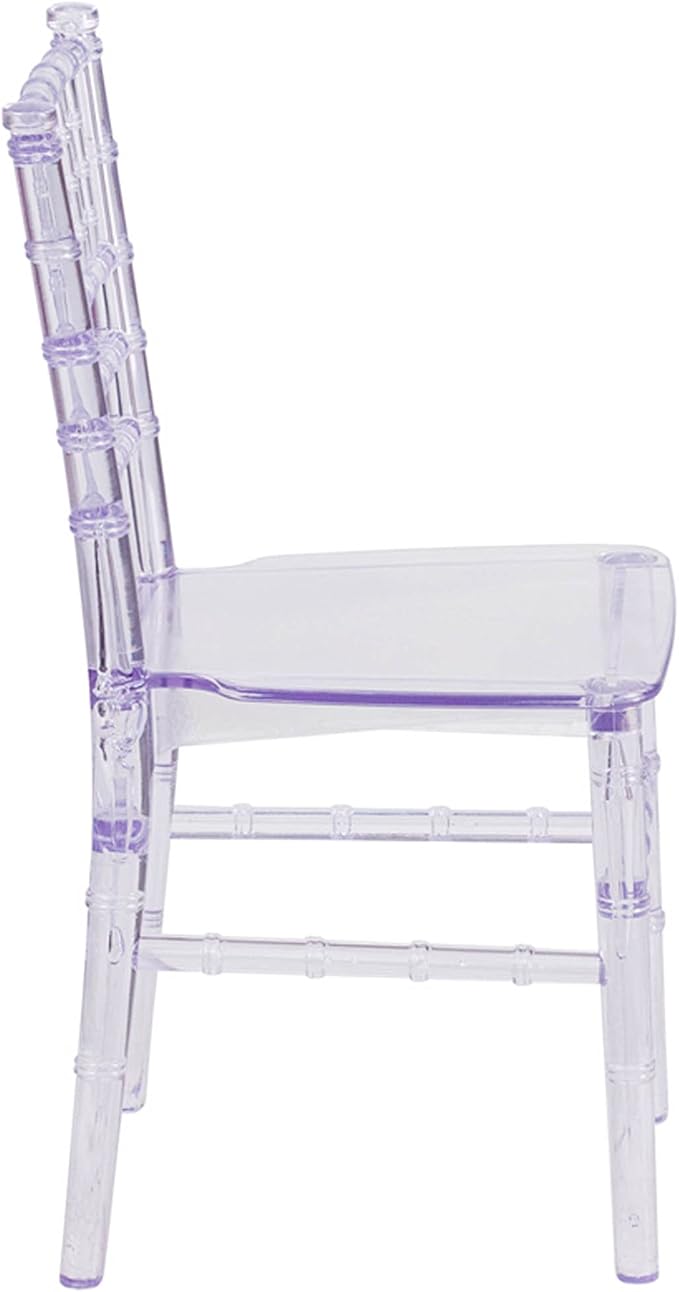 Flash Furniture HERCULES 10 Pack Child’s Transparent Crystal Resin Party and Event Chiavari Chair for Commercial & Residential Use