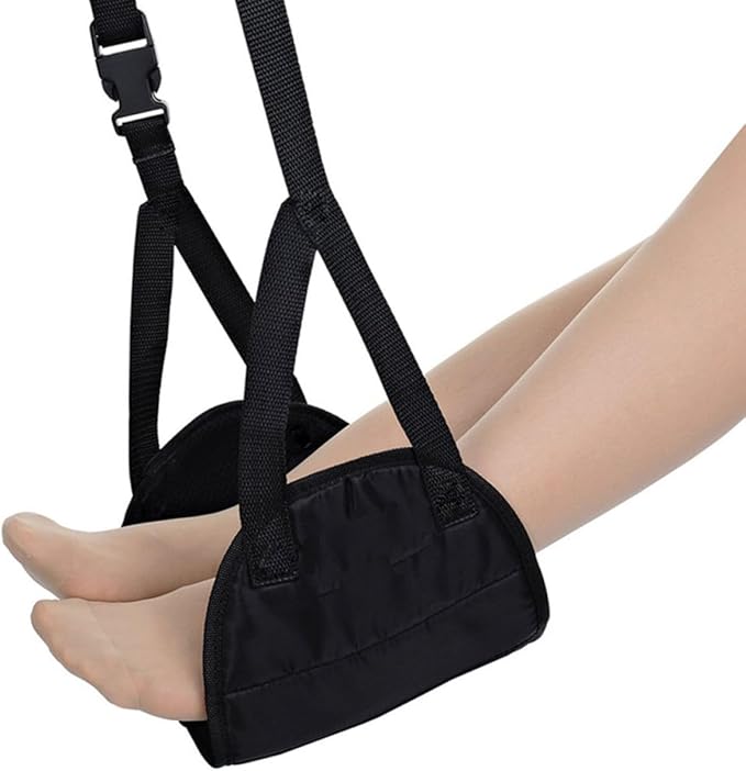 VILLCASE Portable Airplane Foot Hammock Travel Foot Rest Lightweight Mesh Cushion for Flight Comfort and Relaxation Long Trips