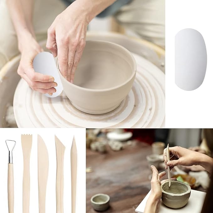 Clay Tools,19 PCS DIY Sculpting Set Ceramics Polymer Clay kit for Pottery Modeling, Carving,Smoothing & Measuring for Beginner