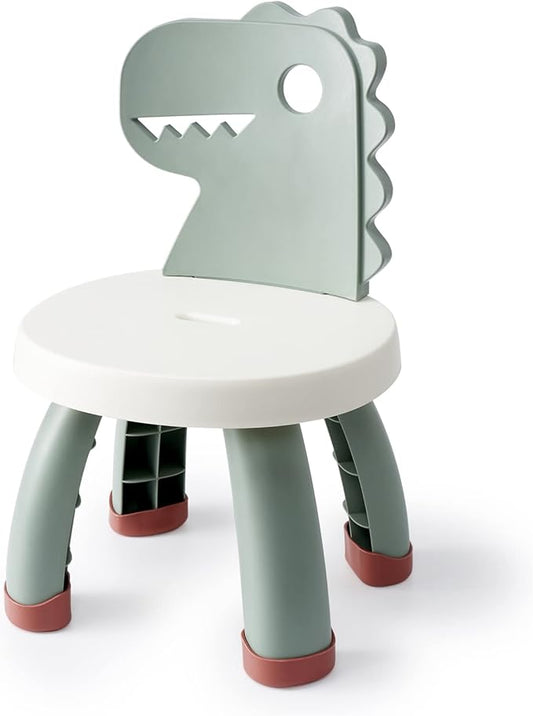 Toddler Chair,Plastic Kids Dino Chair,Sturdy Durable and Lightweight Toddler's Activity Chairs,Anti-Slip Ergonomic Design Kids Step Stool,Indoor or Outdoor Use for Boys Girls Aged 1+ (Green)