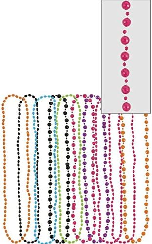 Amscan Retro Plastic Party Beads - 30", Vibrant Costume Accessory, Ultimate Photo Booth Prop & Groovy Party Favor