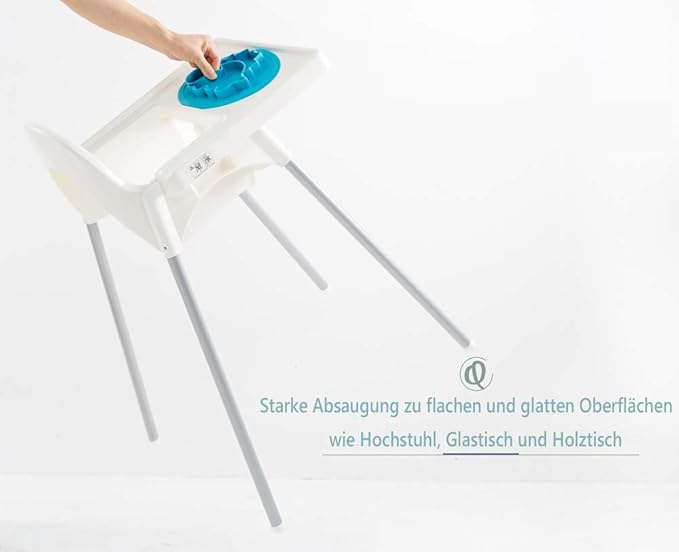 Qshare Toddler Plate, Portable Baby Plate for Toddlers and Kids, BPA-Free Strong Suction Plates for Toddlers, Dishwasher and Microwave Safe Silicone Placemat 11x8x1 inch