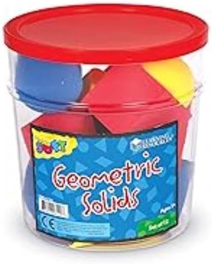Learning Resources Hands-On Soft Geosolids, Soft Foam 3D Shapes, Set of 12, Ages 5+ (LER6120)