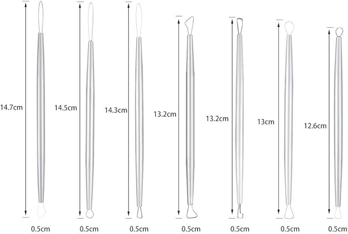 Ceramic Pottery & Clay Ribbon Sculpting Tool Kit (Set of 7)