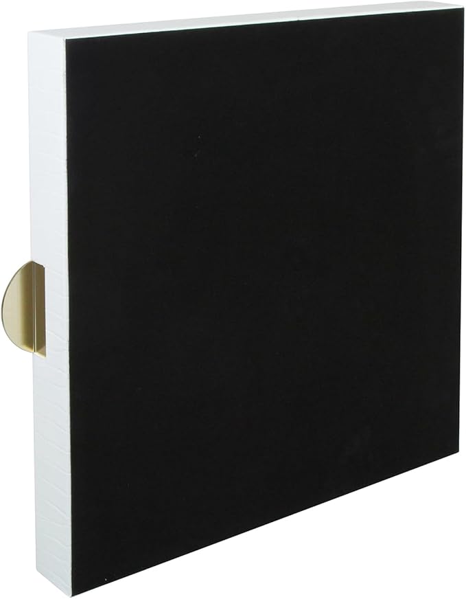 HofferRuffer Faux Leather Decorative Serving Tray, Elegant Coffee Table Ottoman Tray, Breakfast, Drinks, Liquor Serving Platter, White Croco Finish with Gold Hardware Handle (Square)