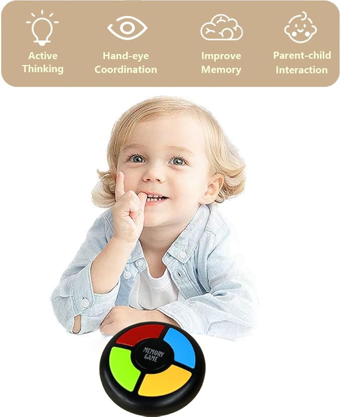 Light Up Memory Game Handheld Electronic Toys Color Memorizing Classic Board Games Quiz Game with Lights and Sounds (907) (907)