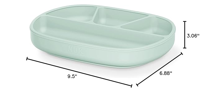 NUK Silicone Baby Suction Plates, Durable Suction Feature Helps Reduce Spills, Microwave & Dishwasher Safe, BPA-Free, Pack of 2