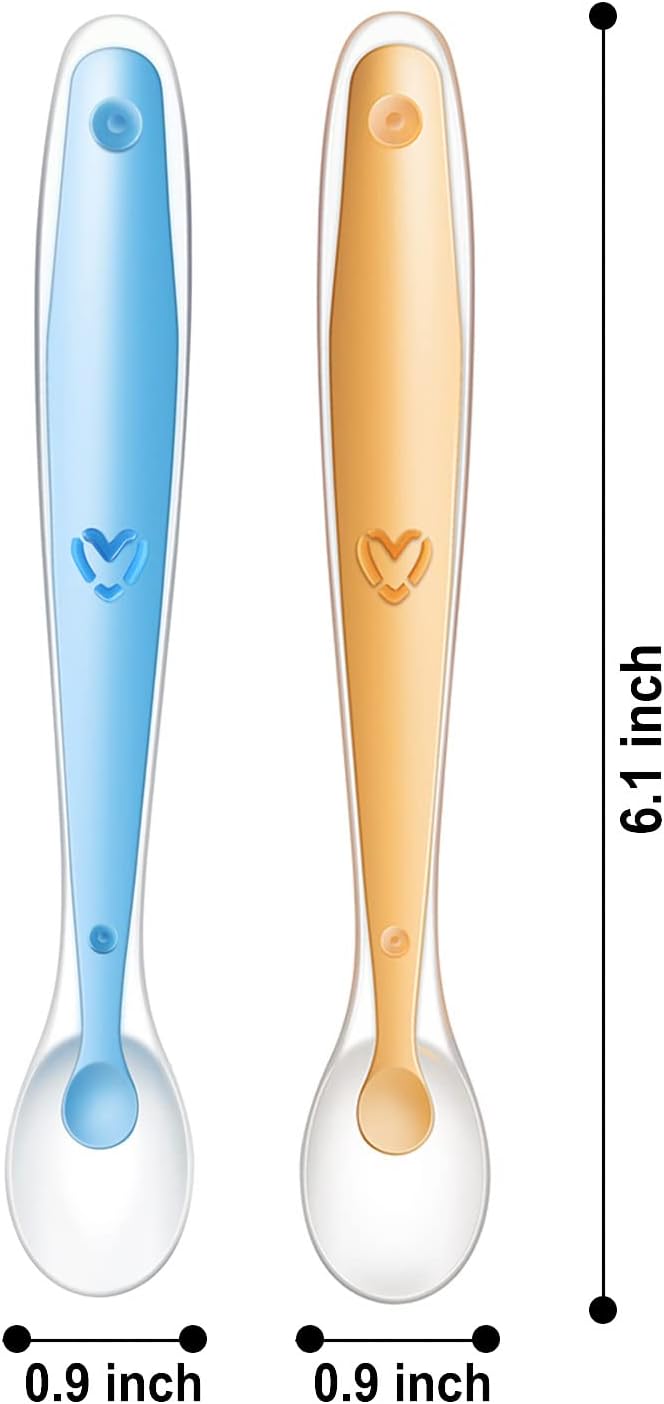 PandaEar 2 Pack Baby Food Spoon Dispenser + 2 Silicone Baby Spoons| Baby Spoon Bottle Feeder| 4 oz Squeeze Spoon Feeder for Baby Food| Travel Friendly Kids Toddlers Boys Girl