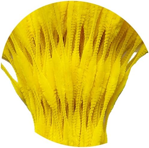 Carykon Pack of 100 Pipe Cleaners Fuzzy Bumpy Chenille Stems for Creative Handmade DIY Art Craft (Yellow)