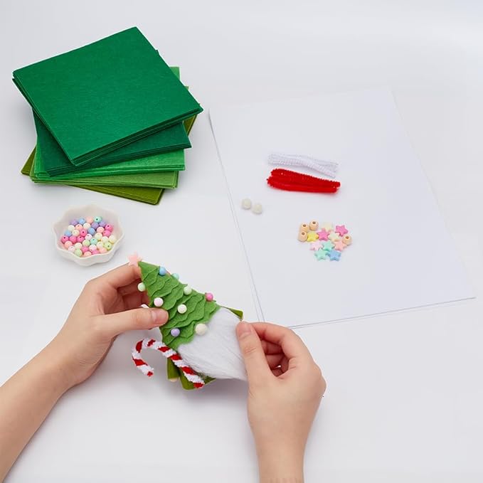 INFUNLY 4Sets DIY Christmas Tree Gnome Santa Kit for Beginners Complete Christmas Tree Gnome Kit for Adults Kids Starters to Learn with Instruction Handmade Christmas Dwarf Kit Gift Decoration Crafts