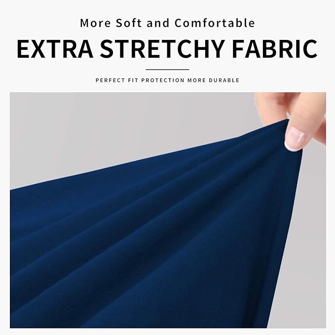 Easy-Going 100% Dual Waterproof Oversized Cover Stretch Soft Couch Cover for Dogs, Sofa Slipcover for 3 Separate Cushion Couch Leakproof Furniture Protector for Kids, Pets Navy