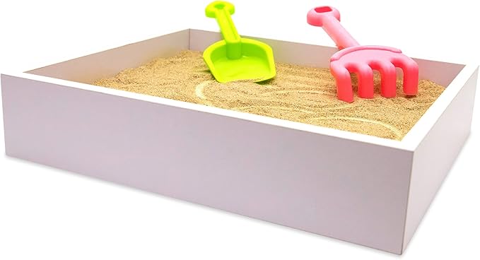 ArtCreativity Wood Sand Painting Light Box for Kids, Table LED Sandbox with 3 Light Up Modes and Sand Toys, Art Sand Animation, Relaxing Sensory Play, Exploration, Motor Skills & Learning