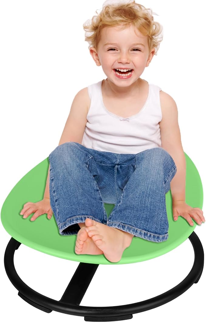 Kids Sensory Swivel Chair, Autism Spinning Chair for Kids Sensory, Sensory Toy Chair, Training Body Coordination, No Assembly Required (Light Green)