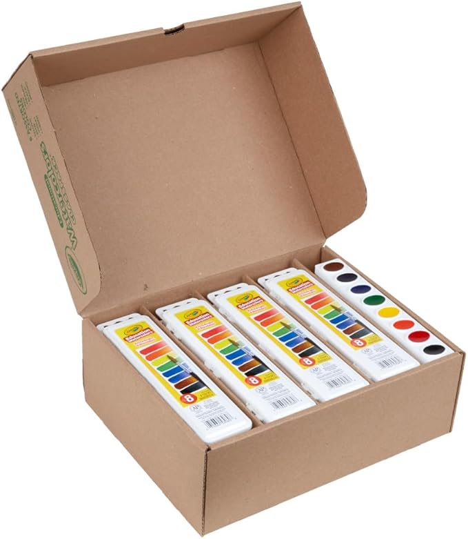 Crayola Watercolors Classpack, Bulk Paint Set For Kids, 24 Trays & 12 Refills, School Supplies