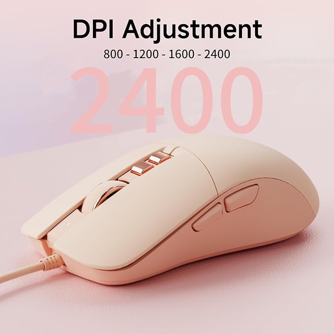 EWEADN Wired Typewriter keyboard and Mouse Combo, Typewriter Style Mechanical Gaming Keyboard,104 Keys Backlit LED Keyboards, Media Control Knob, Wired Keyboard Pink Switch for Windows/Mac/PC-Pink