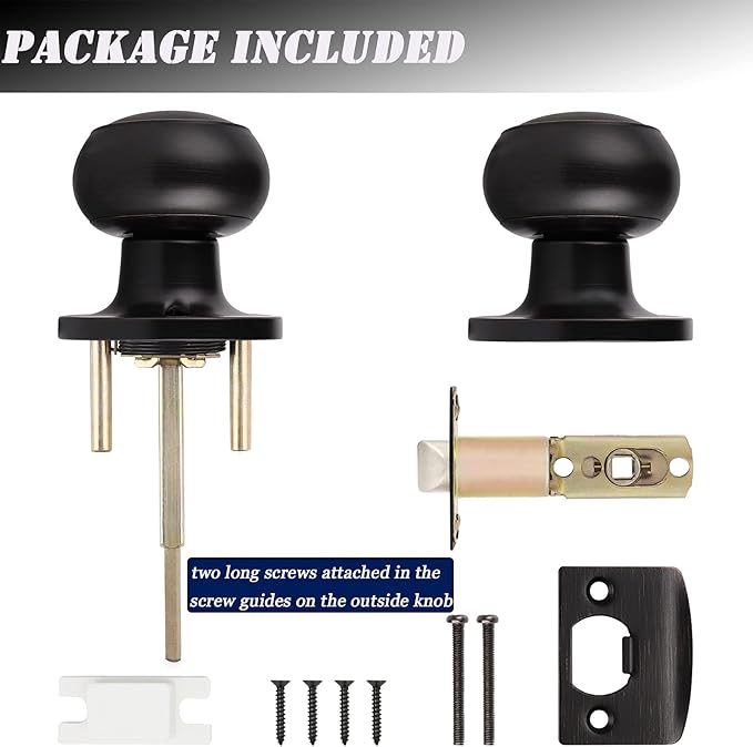 Probrico 6 Pack Interior Bathroom Privacy Keyless Doorknobs Door Lock Lockset in Oil Rubbed Bronze