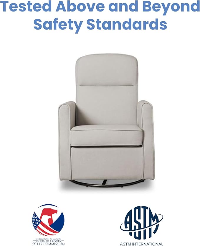 Delta Children Blair Slim Nursery Glider Swivel Rocker Chair, Taupe