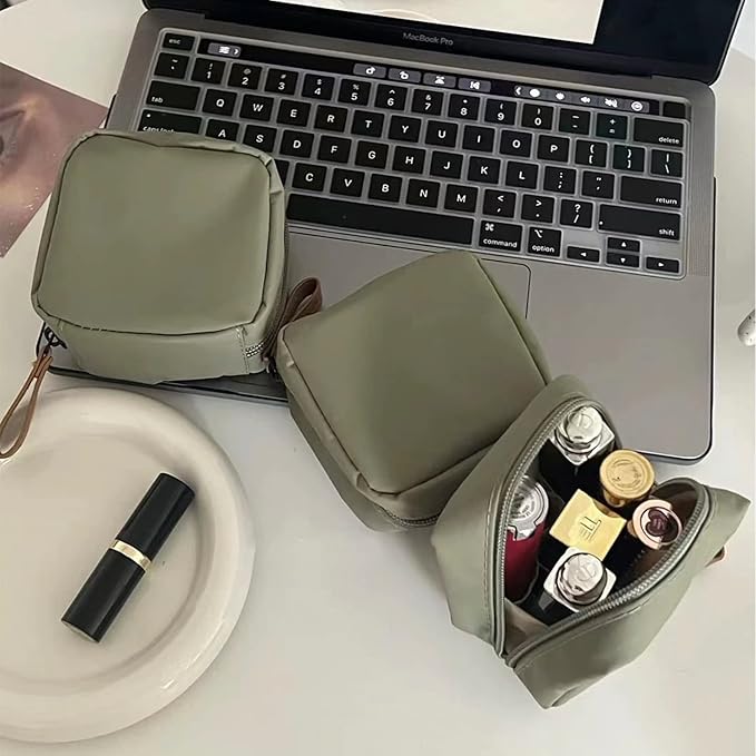 Hekyip Mini Cosmetic Bag, Travel Makeup Pouch, Portable Waterproof Cosmetic Pouch for Ladies Women, Mini (Mini Mint-blue)