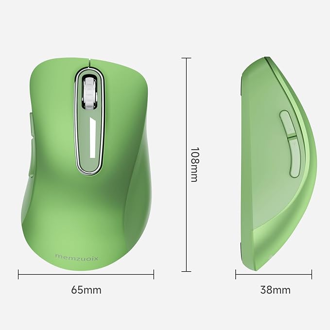 memzuoix 2.4G Wireless Mouse, 1400 DPI Mobile Optical Cordless Mouse with USB Receiver, Portable Computer Mice for Laptop, PC, Desktop, MacBook, 5 Buttons (Mint Green)
