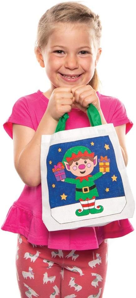 Baker Ross Ltd Christmas color In Fabric Bags, Festive Arts and Crafts (Pack of 3)