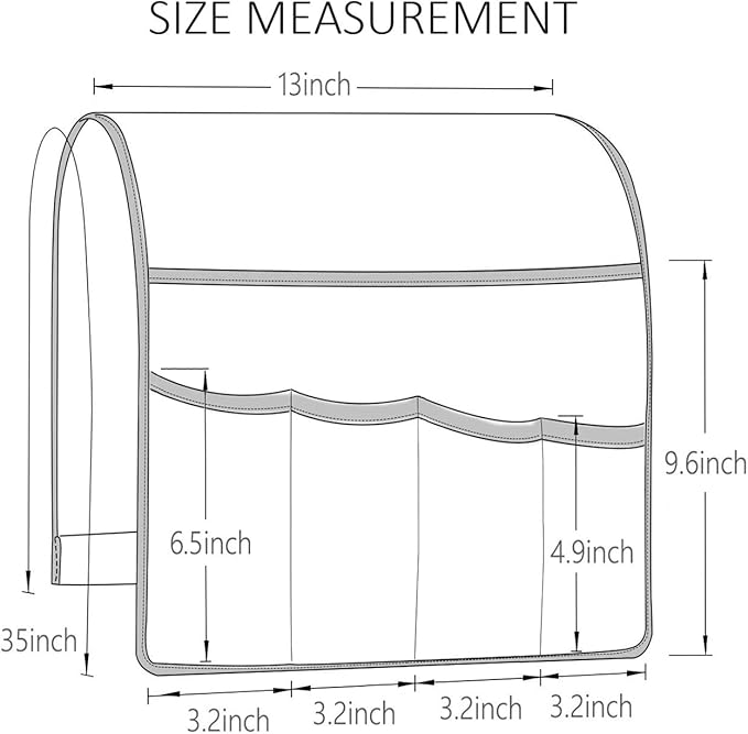 FLYILY Sofa Armrest Organizer Non-Slip Arm Chair Hanging Caddy Remote Control Holder for Magazine,Tablet, Phone, Books, Glasses(BlackPumpkin,13in)