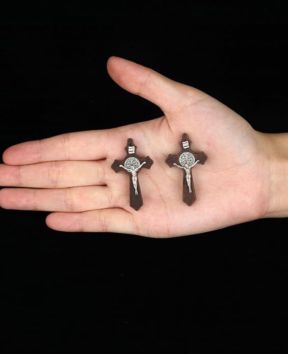 COTTVOTT Wooden Christian Jesus Cross/Orthodox Crucifix Charms Pendants for Rosary Necklace, DIY Jewelry Making Accessories Parts