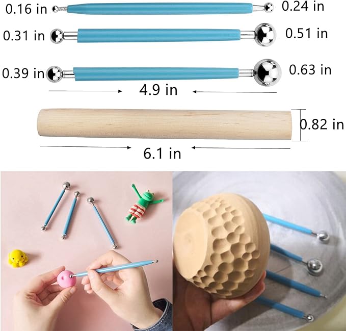 Polymer Clay Tools,25Pcs Pottery Sculpting Tools Set with Plastic Case for Ceramic Modeling Carving Kids Beginners