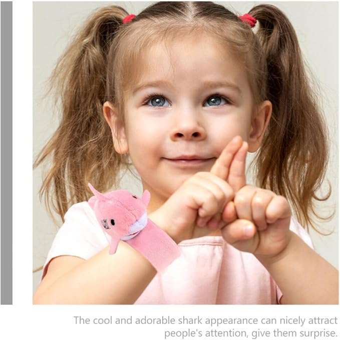 Abaodam 3pcs Shark Slap Bracelet Animal Slap Bracelets Plush Stuffed Animal Hugger Snap Wrist Band for Kids Birthday Party