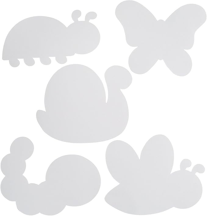 Fun Express Spring Bug Watercolor Shapes - 6" x 5" Assorted DIY Paper Crafts for Kids - Engaging Educational Activities for Creative Learning - 50 Pieces