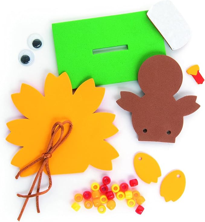 Fun Express Beaded Thanksgiving Turkey CK-12 - Craft Kits - 12 Pieces