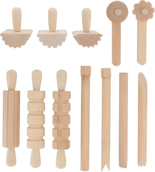 12Pcs Wooden Clay Tool Set Clay Molding Tools for and Art and Crafts Activities