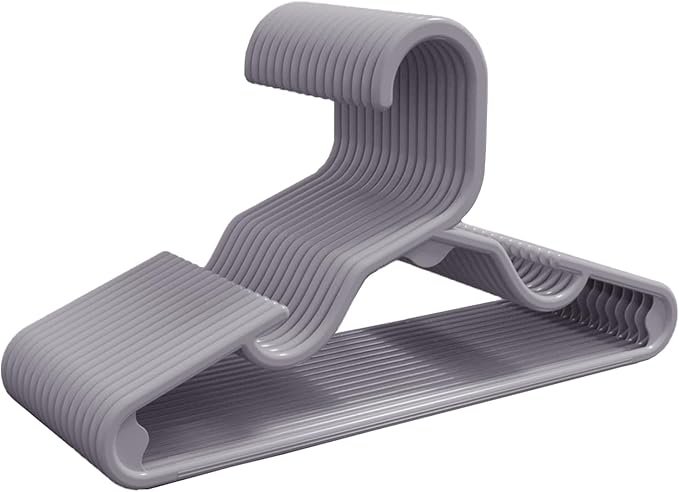 HOUSE DAY Premium Baby Hangers 20 Pack, 11 Inch Kids Plastic Hangers Grey, Slim Childrens Hangers for Infant, Toddler, and Child Clothes, Durable Baby Clothes Hangers for Closet