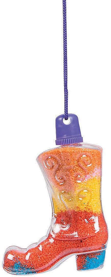 Fun Express Cowboy Boot Sand Art Bottle Necklaces - VBS Vacation Bible School Supplies/Decor - Crafts for Kids and Fun Home Activities
